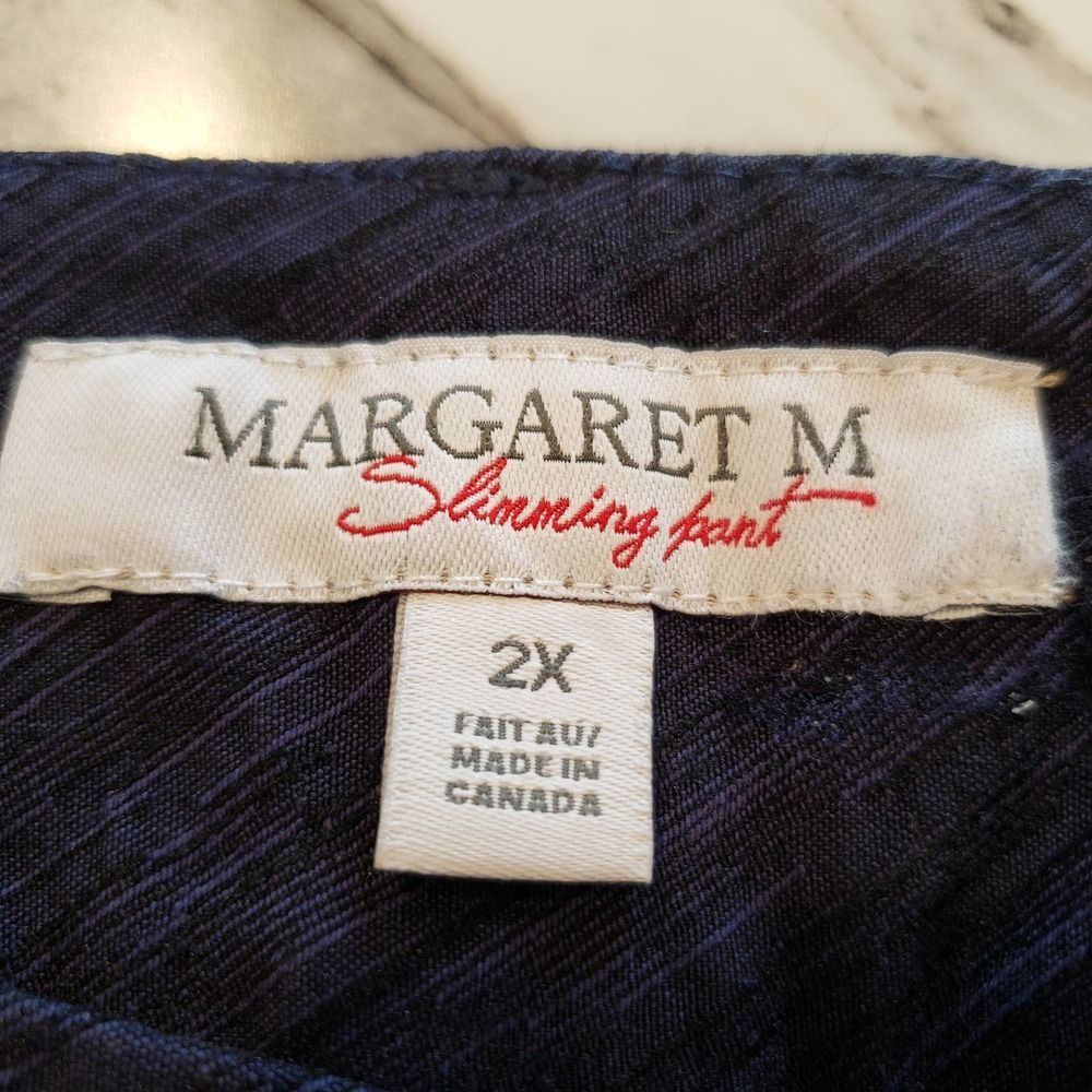 Margaret M Slimming Front Cropped Pants Navy/Black Women's Size 2X - Picture 10 of 10